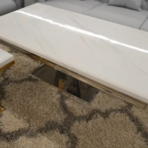 White Marble Coffee Table Set